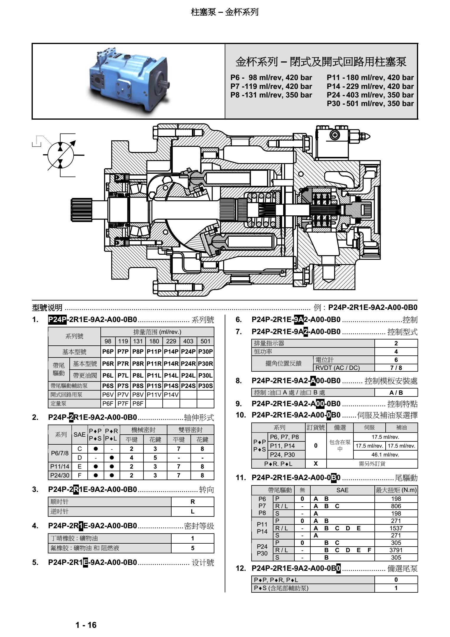 丹尼逊金杯系列柱塞泵型号说明